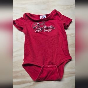 Majestic Cardinals Little Fan Red Onesie